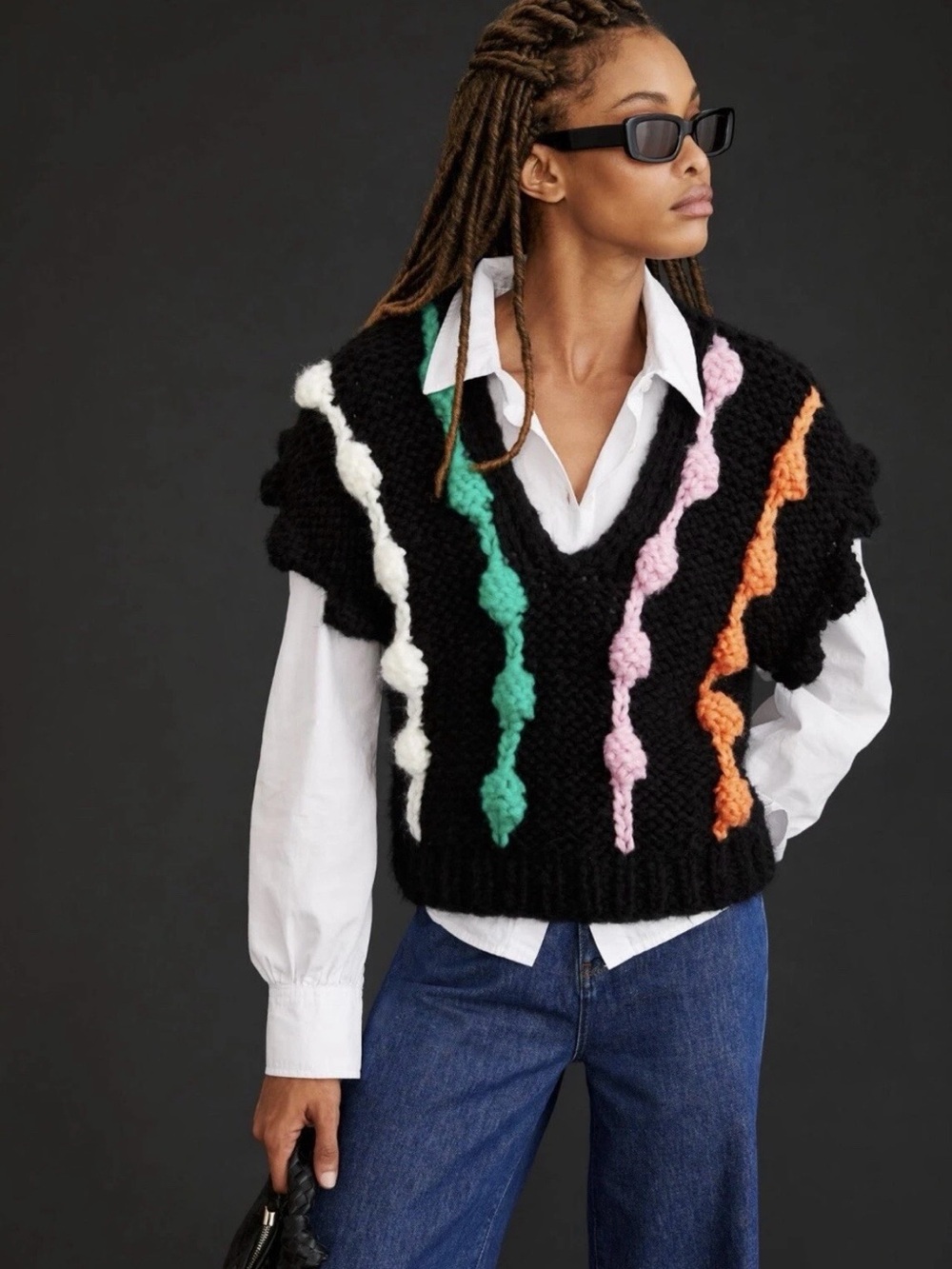 Maeve By Anthropologie Bauble Chunky Knit Sweater Vest | One Size Fits Most